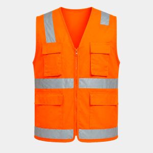 CHALECO DRILL CINTA EN H NARANJA