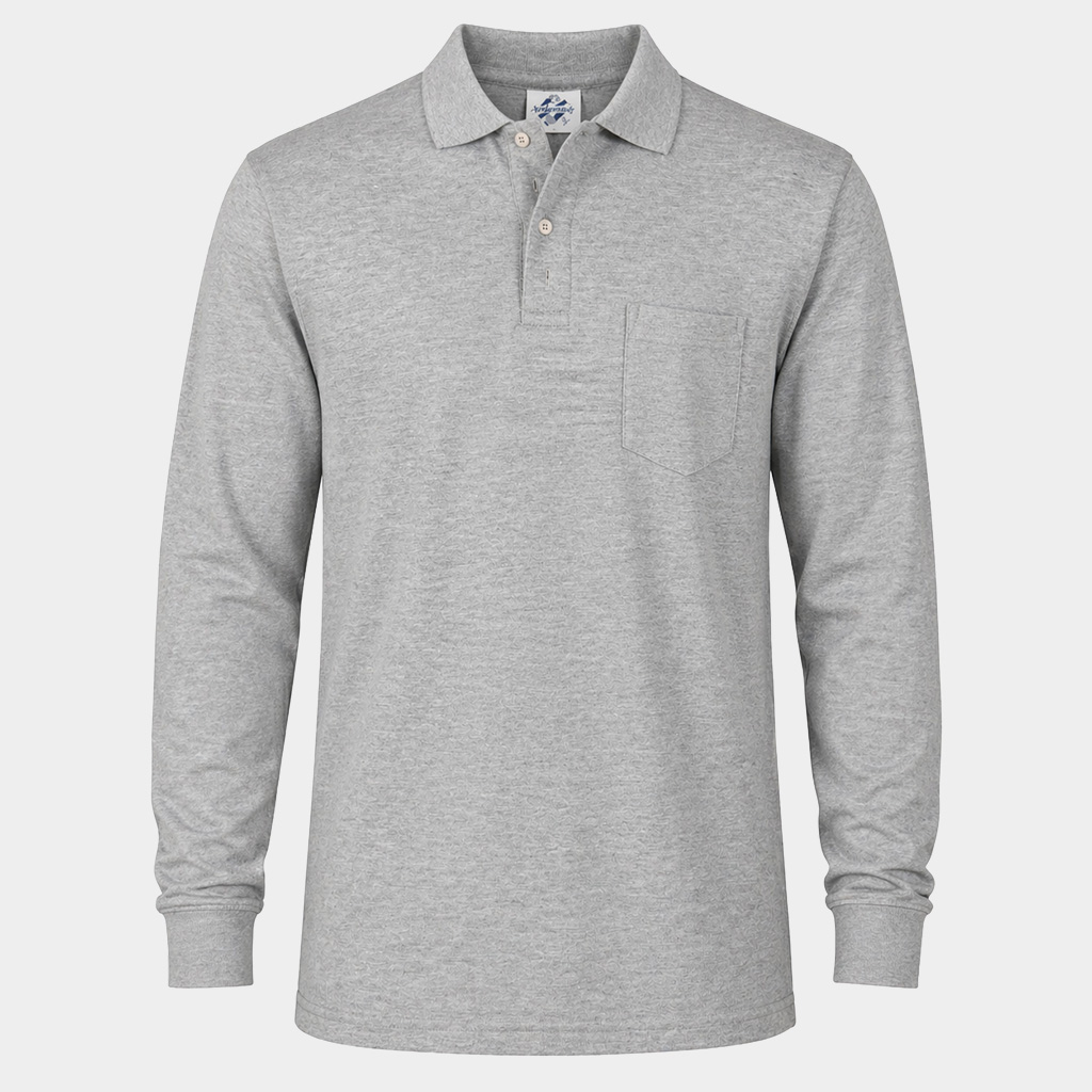 POLO PIQUE CUELLO CAMISERO PLOMO